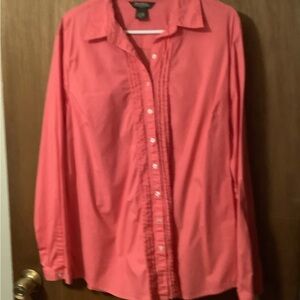 Eddie Bauer pink button up shirt